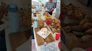 GOODBYE PARTY SETUP! #party #hosting #moving #birthdaycake #snacks #snackideas #brunch #kitchen