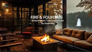 Cozy Fireplace & Fountain Ambience With Sleep Music, 8 Hours