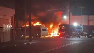 Los Angeles, CA *Early Arrival* Commercial Building Fire and Fireground Audio 2/10/25