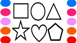 Cute shapes Drawing, Painting and Colouring for Kids and Toddlers_ Kids Art#shapesdrawing