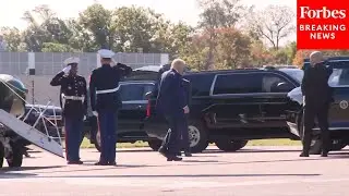 President Trump Arrives At Walter Reed For A Semi-Annual Physical