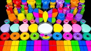 Rainbow ASMR Slime 🌈 | Butterfly & Paw Print Charms with Colorful Slime | Satisfying Mixing Sounds