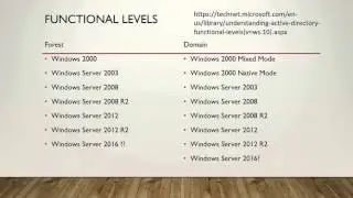 Active Directory Functional Levels