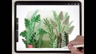 How to Paint a Jungle Conservatory in Procreate with Watercolor