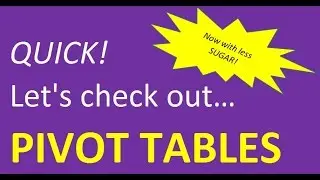 Quick Pivot Table Tutorial - Excel 2007
