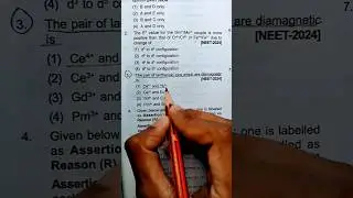 The d and f Block Elements #neet #aiims #chemistry #pyq #mcq #motivation #ytshorts #shorts #study