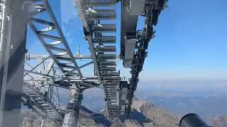 Ice peaks. Cable Car.  Alps mountain. Austria.