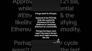 A huge week for #Crypto. Approval of the FIT21 bill, while also a potential #Ethereum ETF
