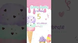 ICE CREAM Birthday video INVITATION personalized