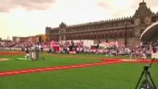 Zocalo Square transformed into baseball diamond