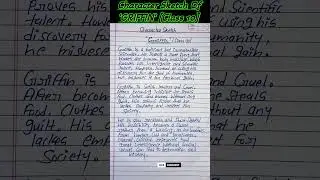 Griffin Character Sketch in 60 Seconds 😱 | Class 10 English #शॉर्ट्स #englishliterature