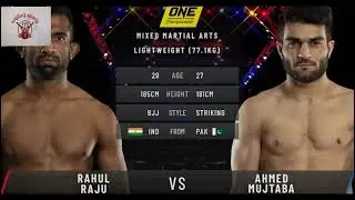 Ahmad Mujtaba vs Rahul Raju Pakistani MMA fighter knocks out India opponent in 56 seconds