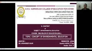 Concept of Environmental  Education
