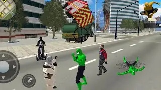 Super Spider Ninja Hero City Battle | Green Spiderman Rope Hero City - Android GamePlay HD