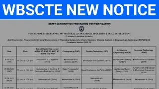 WBSCTE Polytechnic New Notice Even Semester Exam Date