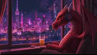 Welsh Dragon Drinking Alone, Contemplating Life to Lo-Fi Beats