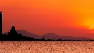 Pattaya Beach Sunset with Relaxing Music, Calming Music, Sleep Music, Meditation Music