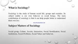 9410 Introduction to Sociology Lecture 1 Part 1