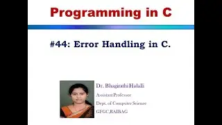 #44: Error Handling in C.