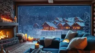 Cozy Winter Cabin Ambience❄️Relaxing Fireplace & Snowfall | Winter ASMR for Sleep & Study🔥#CozyCabin