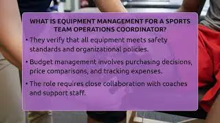 What Is Equipment Management For A Sports Team Operations Coordinator? - Sports Jobs