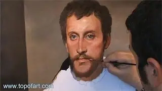 Art Reproduction (Titian - The Man with Grey Eyes) Hand-Painted Step by Step