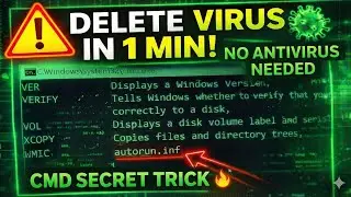 🦠 DIY Virus Removal Using CMD | No Antivirus Needed! Hidden Command Prompt Tricks 💻✨