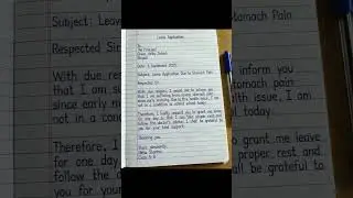 how to write leave application #ytshorts #english #education #viralvideo #letter #writing #learning