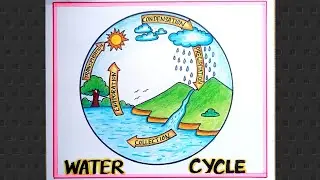 Easy Water Cycle Drawing/ Easy Water Cycle Diagram/ Water Cycle Drawing For Beginners