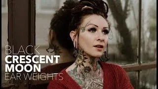 Black Crescent Moon Ear Weights | UrbanBodyJewelry.com