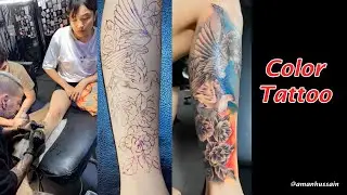 Leg color tattoo @amanhussain36 #tattoos #colortattoos