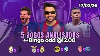 PALPITES E APOSTAS DE FUTEBOL PARA HOJE 17 02 2026 + BILHETE PRONTO (TER&Ccedil;A-FEIRA)
