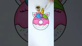 Unicorn Doughnut 🦄🍩✨Glitter Art 🎨 #glitter #glitterart #colorfulcreativekids #unicorn #color