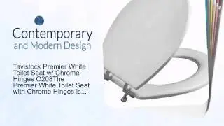Tavistock Premier White Toilet Seat w/ Chrome Hinges O208 - jtspas.co.uk