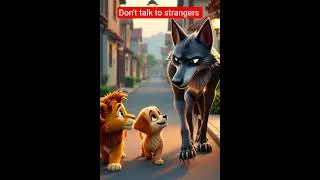 Don't Talk to Strangers Just Learn with Fun  #ai #cartoon #shorts