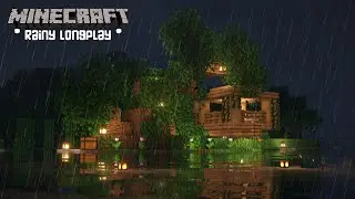 Minecraft Rainy Longplay - Building a Tree House - No Commentary