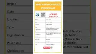 APMSRB Recruitment 2026 | 220 Assistant Professor Openings #shorts #freejobhelp