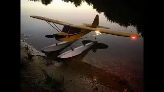 Sunset flight of the E-Flite UMX J3 Cub Float Plane