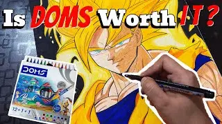“Can the Doms Brush Pen Transform My Art? Testing It Out!”😨😮‍💨| Drawing Goku  #goku #dragonballz