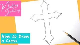 How to Draw a Cross - Easy Step by Step Drawing Tutorial for All Ages - Cross Drawing