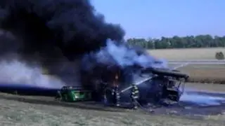 John Deere Combine fire