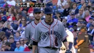 SF@ATL: Vogelsong strikes out six over in outing