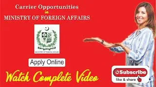 Ministry of Foreign Affairs Jobs 2021