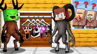 JJ and Mikey Can Shapeshift Into 99 Nights in the Forest To Rob Villagers in Minecraft (Maizen)