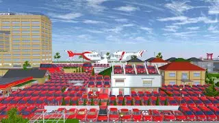 SAKURA ALL RED COLOUR SUPER CAR COLLECTION AT NEAR CHERRY CAT 🤯😱🚁🚔✅  SAKURASCHOOLSIMULATOR 😍🤣🚁🚔🚒✅✅