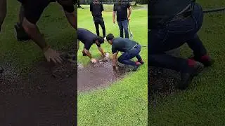 How to remove water from golf course ground.?