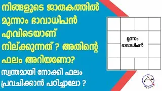 ജ്യോതിഷം പഠിക്കാം , മൂന്നാം ഭാവാധിപൻ,Learn Astrology malayalam,