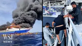 Watch: Hundreds Rescued From Burning Indonesian Ferry | WSJ News
