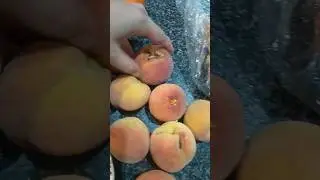 peaches huy khrab #fruit #garden #villagelife #greenscreen