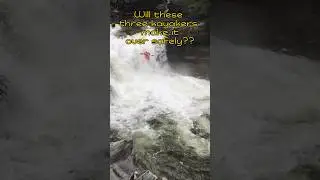 Crazy Kayakers Take On Waterfall